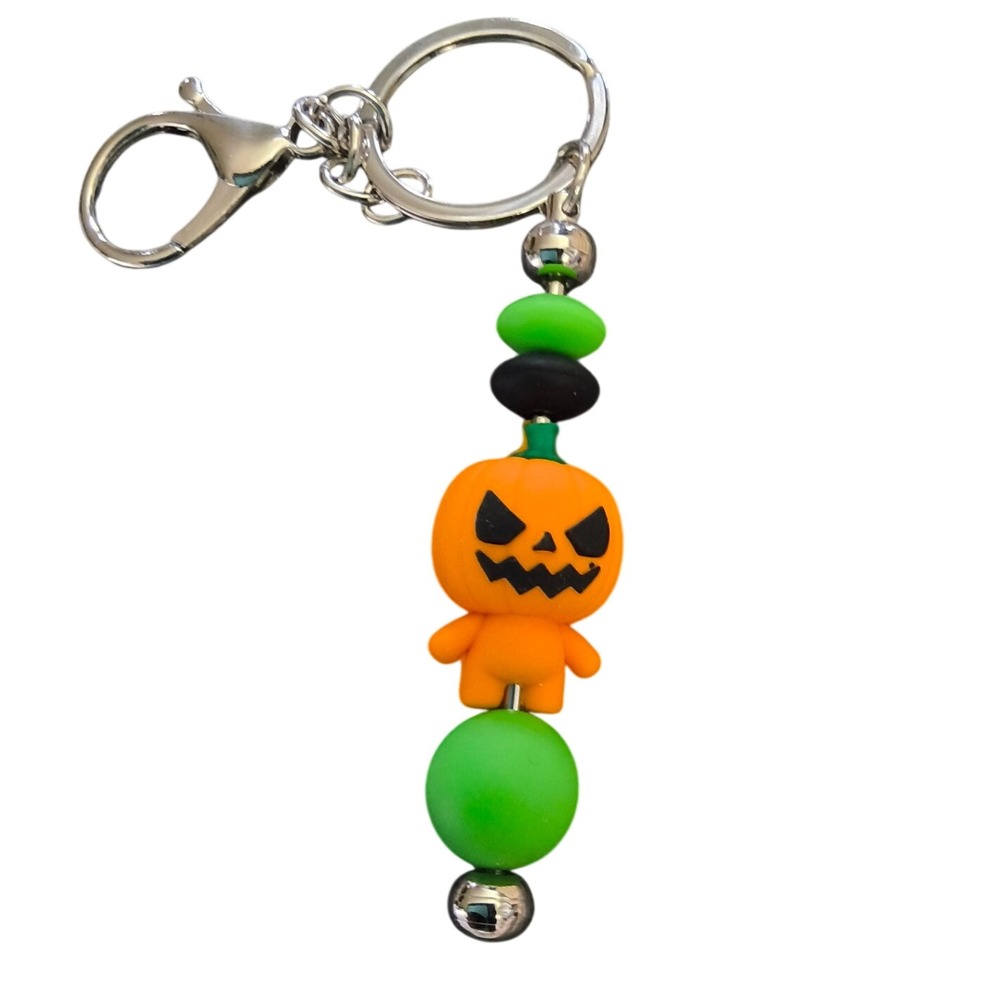 Halloween Pumpkin Man Keychain or Bag Charm